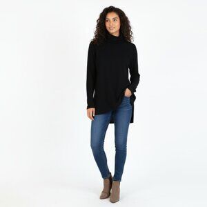 *St Johns Bay Black Crepe Long Sleeve Black Turtleneck